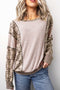 Floral Print Round Neck Long Sleeve Shift Top