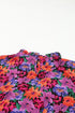 Floral Print Round Neck Puff Sleeve Woven Blouse
