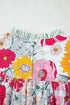 Floral Print Ruffle Neck Short Sleeve Woven Blouse