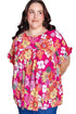 Floral Print Ruffle Short Sleeve Southern Belle Blouse