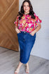 Floral Print Ruffle Short Sleeve Southern Belle Blouse