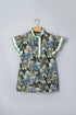 Floral Print Ruffle Short Sleeve Woven Blouse