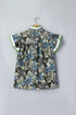 Floral Print Ruffle Short Sleeve Woven Blouse