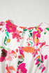 Floral Print Ruffle Sleeve A Line Plus Size Midi Dress