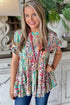 Floral Print Ruffle Sleeve Babydoll Top
