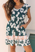 Floral Print Ruffle Sleeve Empire Waist Mini Dress