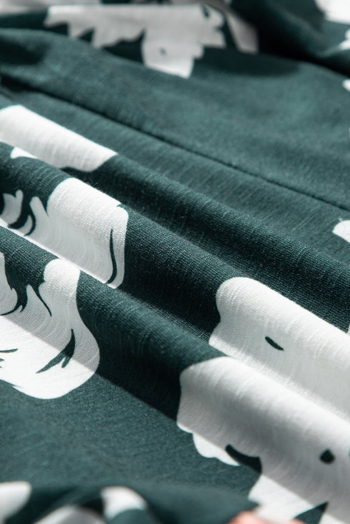 Floral Print Ruffle Sleeve Empire Waist Mini Dress