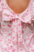 Floral Print Ruffle Sleeve Square Neck Tie Back Blouse
