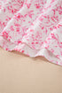 Floral Print Ruffle Sleeve Square Neck Tie Back Blouse