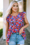 Floral Print Ruffle Sleeve Tiered Babydoll Top