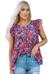 Floral Print Ruffle Sleeve Tiered Babydoll Top