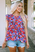 Floral Print Ruffle Sleeve Tiered Babydoll Top