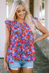Floral Print Ruffle Sleeve Tiered Babydoll Top