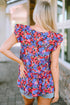 Floral Print Ruffle Sleeve Tiered Babydoll Top