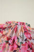 Floral Print Ruffle Trim Button Front Blouse