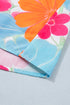 Floral Print Ruffle Trim Tie Neck Sleeveless Blouse