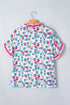 Floral Print Ruffle V Neck Short Sleeve Tunic Shirt