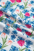 Floral Print Ruffle V Neck Short Sleeve Tunic Shirt