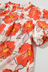 Floral Print Ruffled Mock Neck Woven Blouse