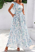 Floral Print Ruffled One Shoulder Maxi Dress
