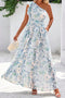 Floral Print Ruffled One Shoulder Maxi Dress