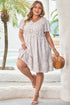 Floral Print Ruffled Short Sleeve A Line Mini Dress