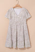 Floral Print Ruffled Short Sleeve A Line Mini Dress