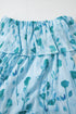 Floral Print Ruffled Side Slit Tube Top Maxi Dress