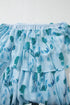 Floral Print Ruffled Side Slit Tube Top Maxi Dress