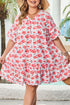 Floral Print Ruffled V Neck A Line Mini Dress