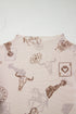 Floral Print Sheer Mesh Mock Neck Long Sleeve Top