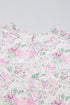 Floral Print Shirred Bodice Balloon Sleeve Babydoll Blouse