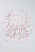 Floral Print Shirred Bodice Balloon Sleeve Babydoll Blouse