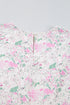 Floral Print Shirred Bodice Balloon Sleeve Babydoll Blouse