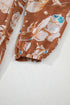 Floral Print Shirred Square Neck High Waist Maxi Dress