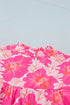Floral Print Short Puff Sleeve Southern Belle Blouse