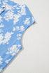 Floral Print Sleeveless Half Button Wide Leg Jumpsuit