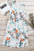 Floral Print Sleeveless High Waist Button Up Mini Dress