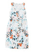 Floral Print Sleeveless High Waist Button Up Mini Dress
