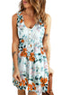 Floral Print Sleeveless High Waist Button Up Mini Dress