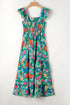 Floral Print Sleeveless Ruffle Tiered Maxi Dress