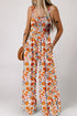 Floral Print Sleeveless Smocked Southern Belle Shift Jumpsuit