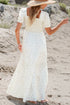 Floral Print Smocked Bodice Flutter Sleeve Maxi Dress