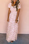 Floral Print Smocked Bodice Flutter Sleeve Maxi Dress