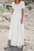 Floral Print Smocked Bodice Flutter Sleeve Maxi Dress