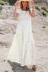 Floral Print Smocked Bodice Flutter Sleeve Maxi Dress