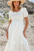 Floral Print Smocked Bodice Flutter Sleeve Maxi Dress
