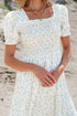 Floral Print Smocked Bodice Flutter Sleeve Maxi Dress