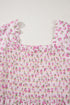 Floral Print Smocked Bodice Flutter Sleeve Maxi Dress