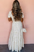 Floral Print Smocked Bodice Flutter Sleeve Maxi Dress